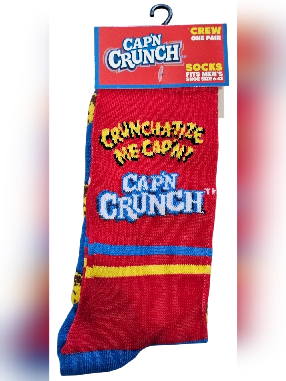 Novelty Men's Crew Socks, Frosted Flakes And Cap'n Crunch, Size 6-12, New - Picture 5 of 6